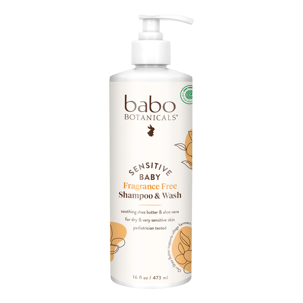 Babo Botanicals-Sensitive Baby Fragrance Free Shampoo & Wash-Body-8561-front-The Detox Market | 
