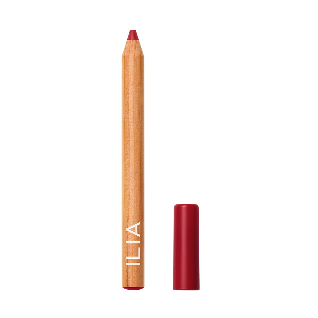 ILIA-Lip Sketch Hydrating Crayon-Makeup-BLUE-NOTE_OPEN-The Detox Market | Blue Note - Cool Cherry Red