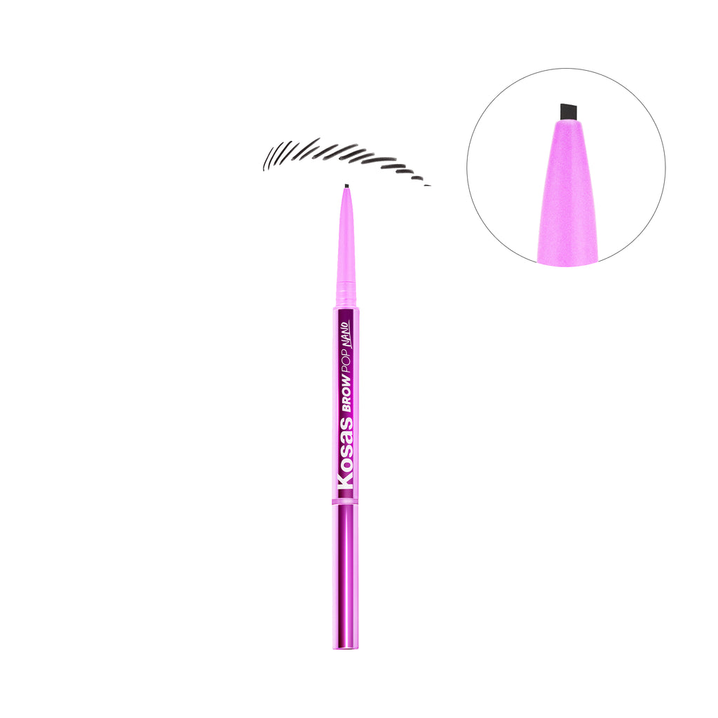 Kosas-Brow Pop Nano Ultra-Fine Detailing Pencil-Makeup-BROWPOPNANO_BLACK_SMUDGE_ZOOM_SMUDGE-The Detox Market | Black