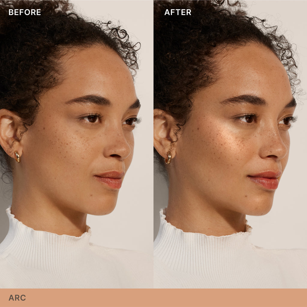 ILIA-Lightshift Cream Highlighter-Makeup-ILIA_CreamHighlighter_2000x2000_Before_After_ARC_4-The Detox Market | Arc