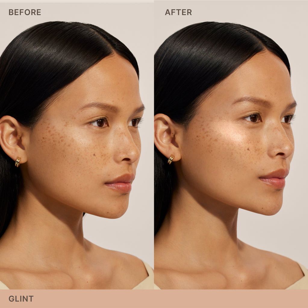 ILIA-Lightshift Cream Highlighter-Makeup-ILIA_CreamHighlighter_2000x2000_Before_After_GLINT_2-The Detox Market | Glint