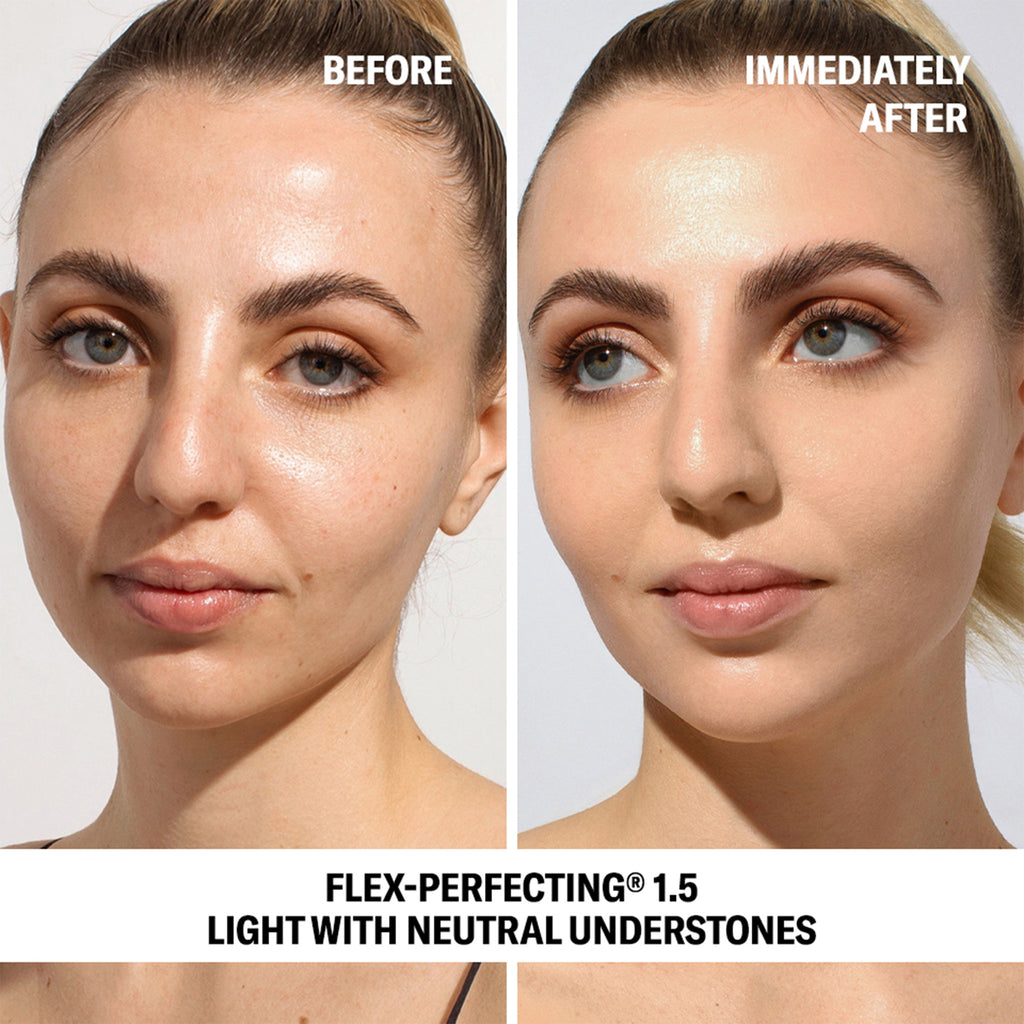 Odacite-Spf 50 Flex-Perfecting™ Mineral Drops Tinted Sunscreen-Sun Care-SPF50Tinted_1.5_BeforeAfter-The Detox Market | 1.5 - light with neutral undertones